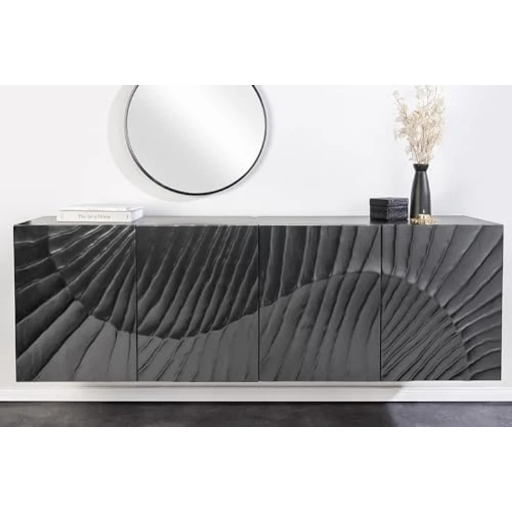 riess-ambiente Sideboard SCORPION 180cm schwarz (Einzelartikel, 1 St), Wohnzimmer · Massivholz · Mango · TV-Schrank · hängend · Industrial – Bild 4