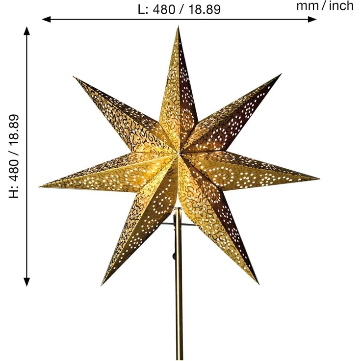 Wechsel-Schirm Weihnachtsstern Antique, Gold, Ø 48 cm – Bild 3