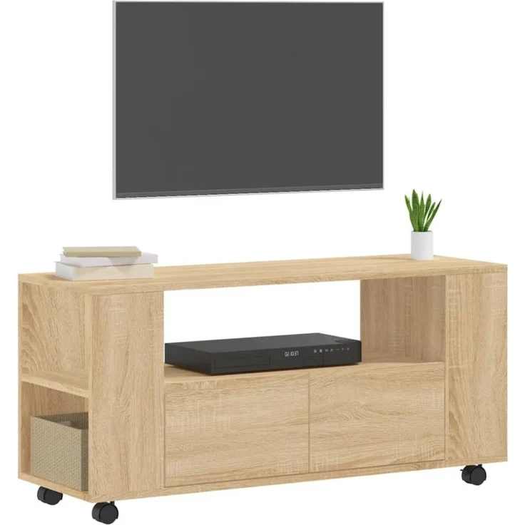 vidaXL TV-Schrank Sonoma-Eiche 102x34,5x43 cm Holzwerkstoff 833745 – Bild 2