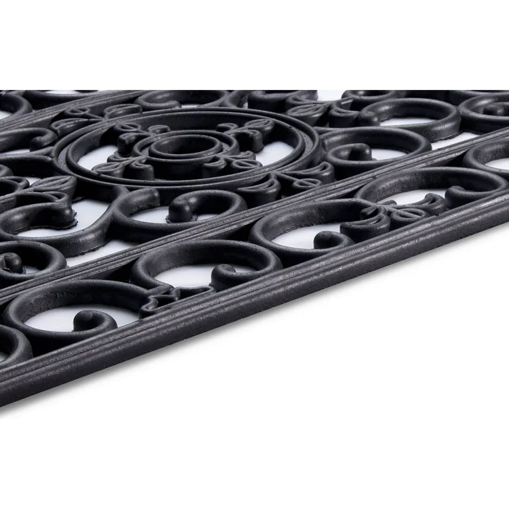 HANSE Home Fußmatte Mix Mats Gusseisen-Optik Gummi Fleur, Türmatte, halbrund, Höhe: 8 mm, Strapazierfähig, pflegeleicht, robust, wetterfest, UV-beständig – Bild 3