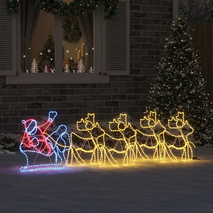 vidaXL Weihnachtsdekoration Mehrfarbig 69 x 79 cm PVC 1224 LEDs 42019616 – Bild 3