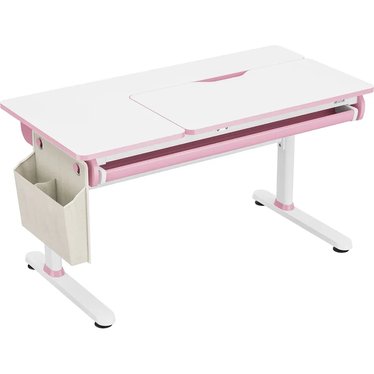 Höhenverstellbarer Kinderschreibtisch Kuosa 120x60 cm Pink/Weiß [en. casa] – Bild 2