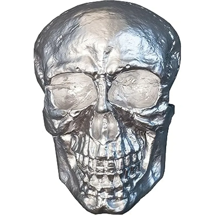 riess-ambiente Wanddekoobjekt SKULL XXL 40cm silber (Einzelartikel, 1 St), Metall · Totenkopf · Deko-Schädel · Schlafzimmer · Wohnzimmer
