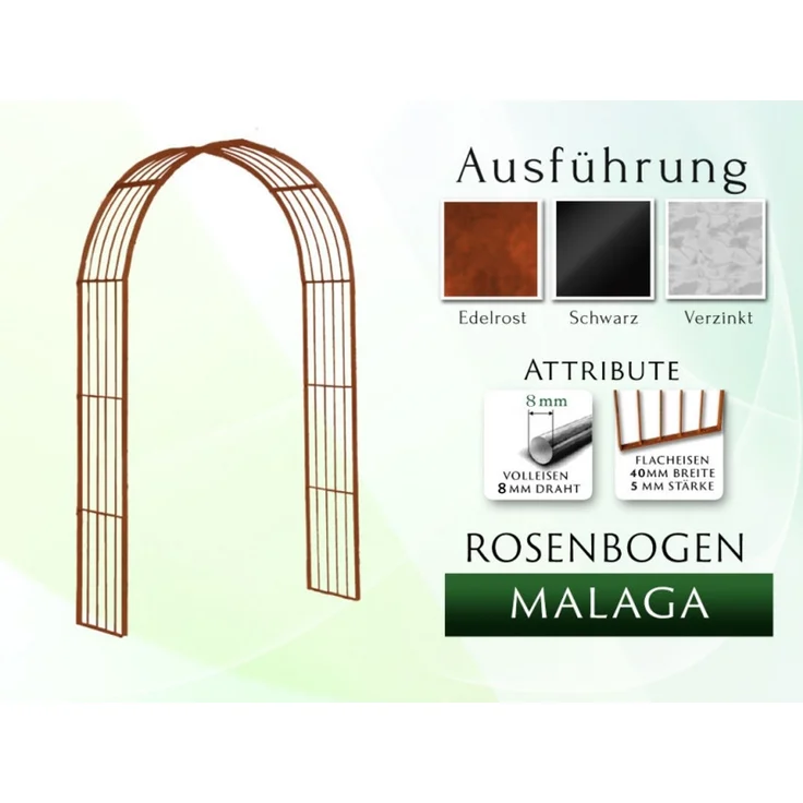 GardenAndPools Rosenbogen MALAGA 190cm Schwarz – Bild 3