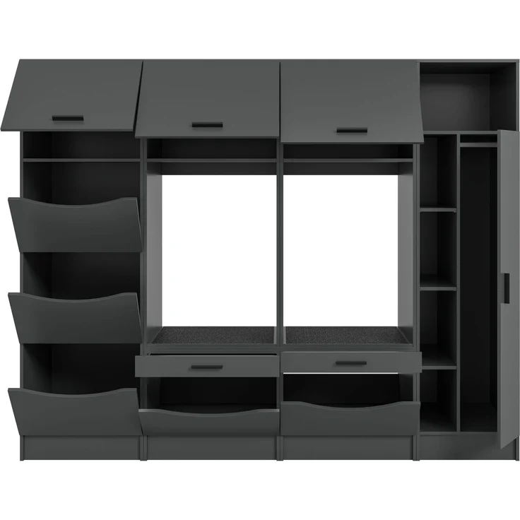 Waschmaschienenumbau Set (B/H/T: 233x195x68 cm) in anthrazit Nachbildung – Bild 4
