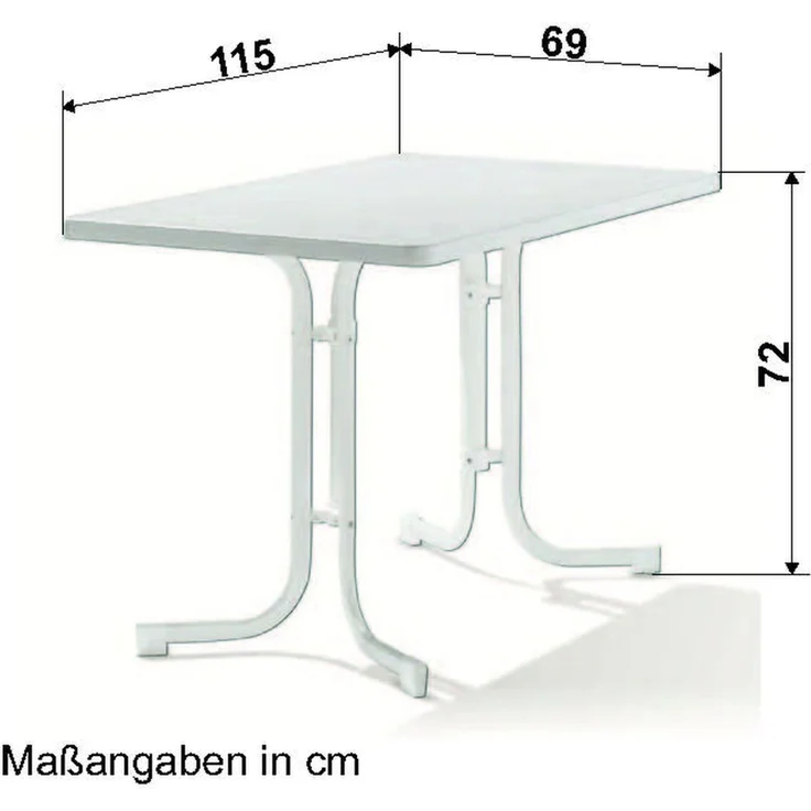 Klapptisch >Boulevard< in Mamor weiß, mecalit®-PRO - 115x72x69cm (BxHxT) – Bild 2