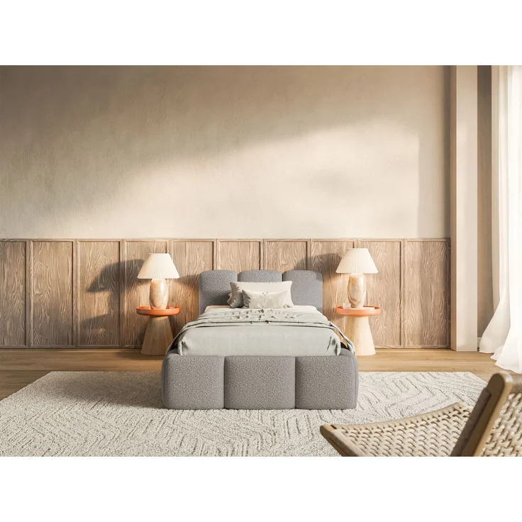 Selsey 'Cloudy Low' Polsterbett 90x200 cm, Bettkasten & Lattenrost, Bouclé Grau – Bild 2