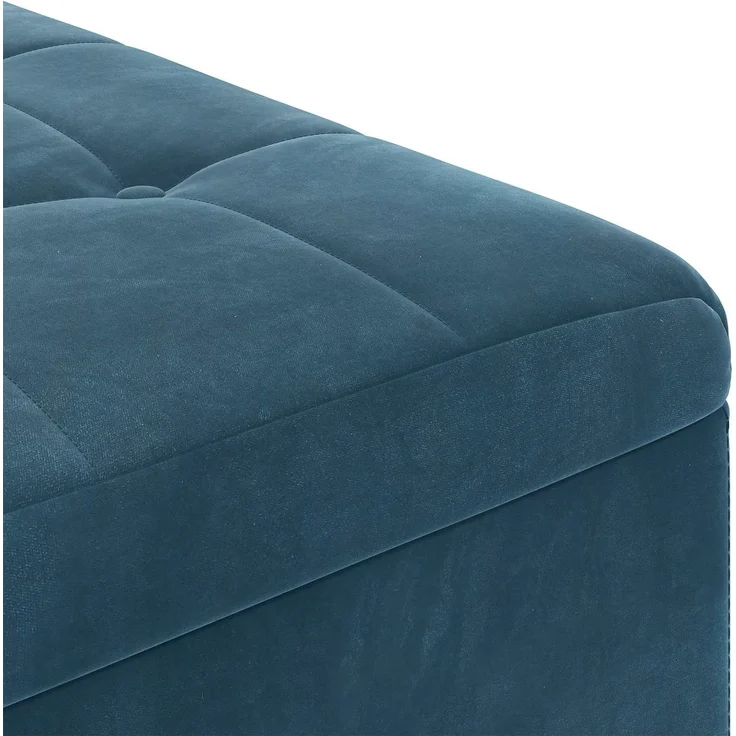vidaXL Ottoman mit Stauraum Blau 60 x 60 x 45 cm Samt 876824 – Bild 7