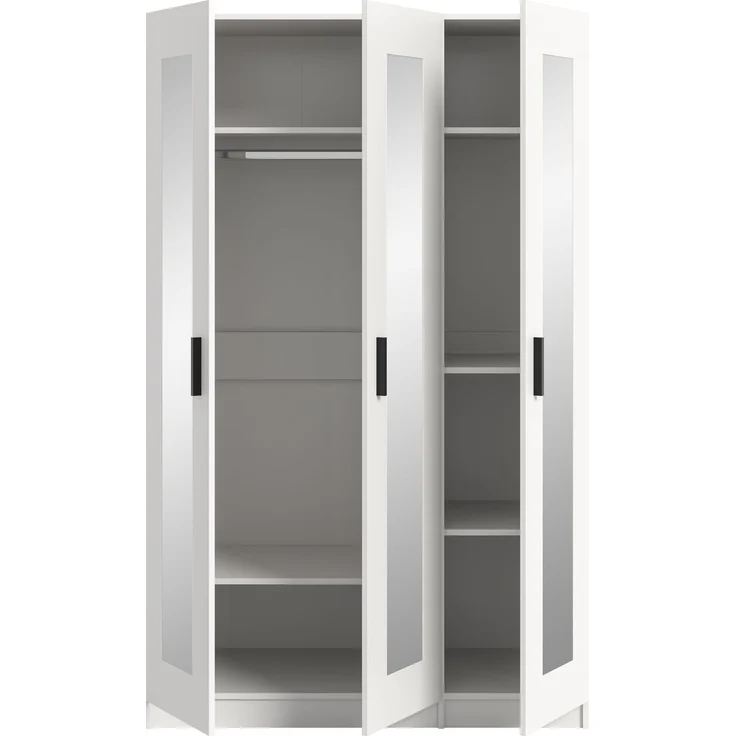 Visby Kleiderschrank 3-türig in weiß – Bild 3