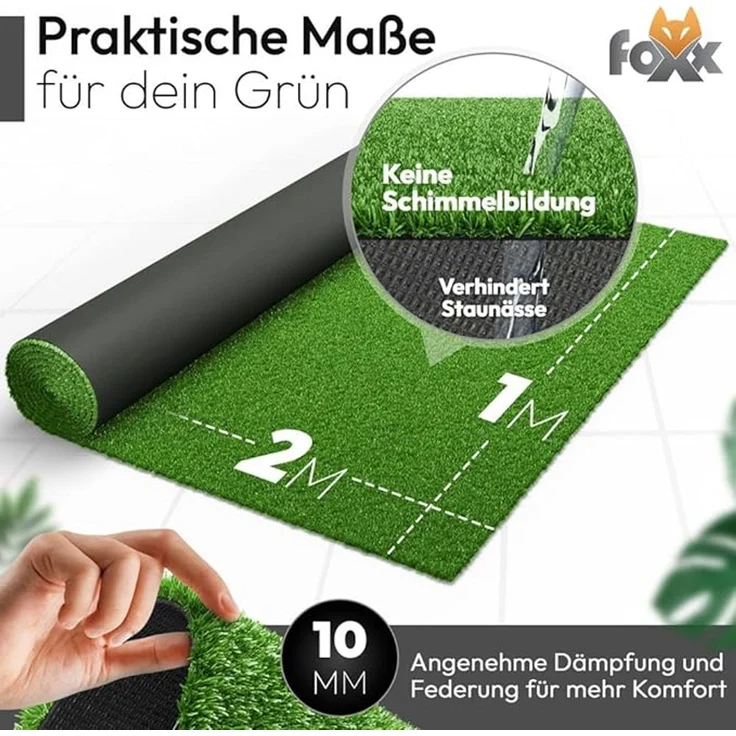 Foxx Kunstrasen, 10 mm, 1x2m – Bild 7