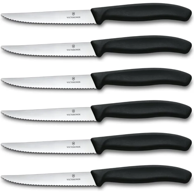 Victorinox 'Swiss Classic' Steakmesser, 6 tlg., Edelstahl schwarz, 11 cm