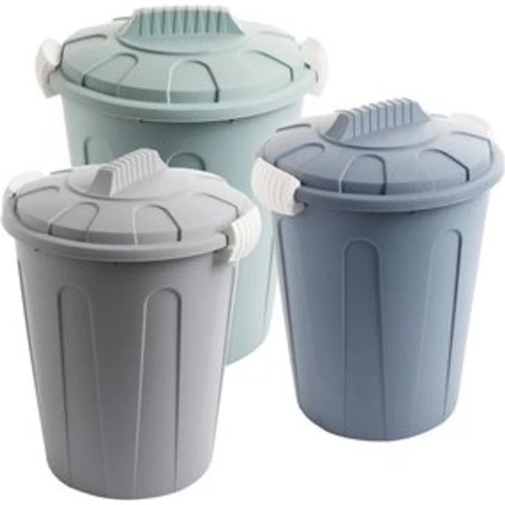 2friends Mülleimer 3er Set Maxi-Tonne Mülleimer farbig mit Deckel 23 Liter, mit cleveren Griffverschluss – Bild 6