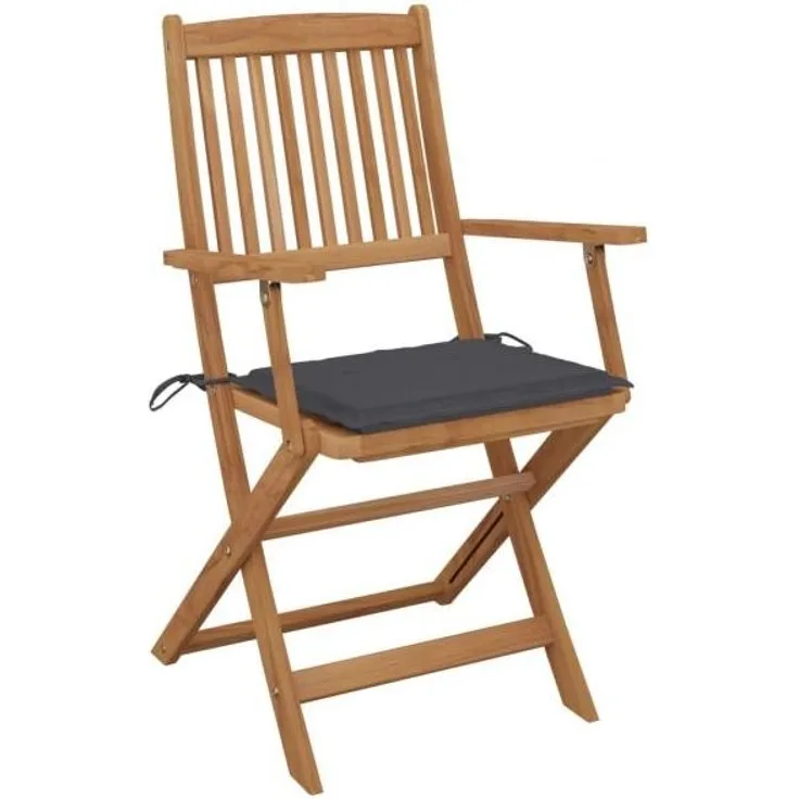 vidaXL Klappbare Gartenstühle 4 Stk. mit Kissen Massivholz Akazie 3064617