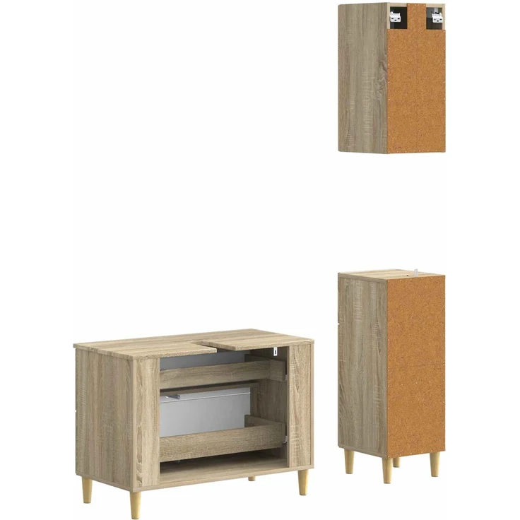 vidaXL 3-teiliges Badezimmer-Schranksystem DELFT Sonoma-Eiche 3417785 – Bild 6