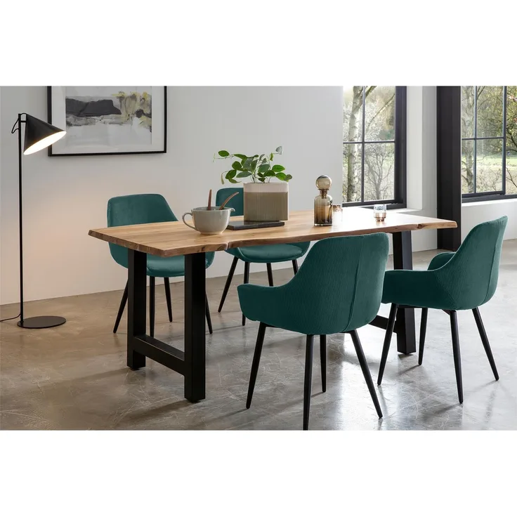 Essgruppe aus 1 x Esstisch Akazie 4 x Esszimmerstuhl