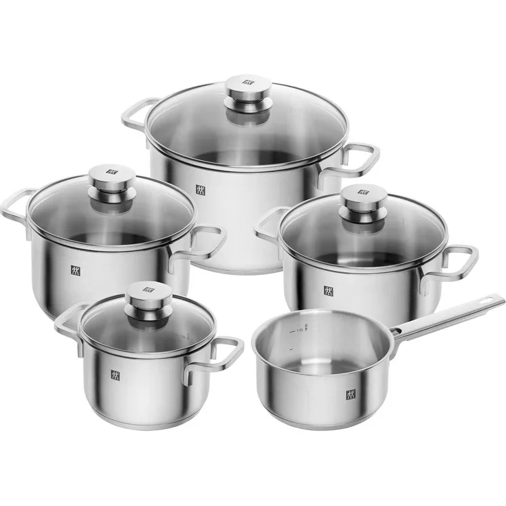 Zwilling Focus Set mit 5 Edelstahltöpfen mit Deckel
