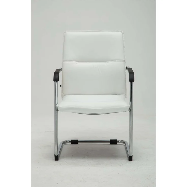 DELUKE® 2er Set Besucherstuhl SEATTLE - 92x56x60cm, Weiß Kunstleder Metall in Chromoptik Gestell Konferenzstuhl Wartezimmerstuhl – Bild 2