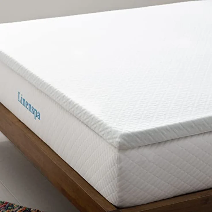 Linenspa Matratzen Topper 135x190 cm, 5cm hoch – Matratzenauflage mit Gel Memory Foam und waschbarem Bezug mit Reißverschluss – Öko-Tex, Weiß – Bild 2