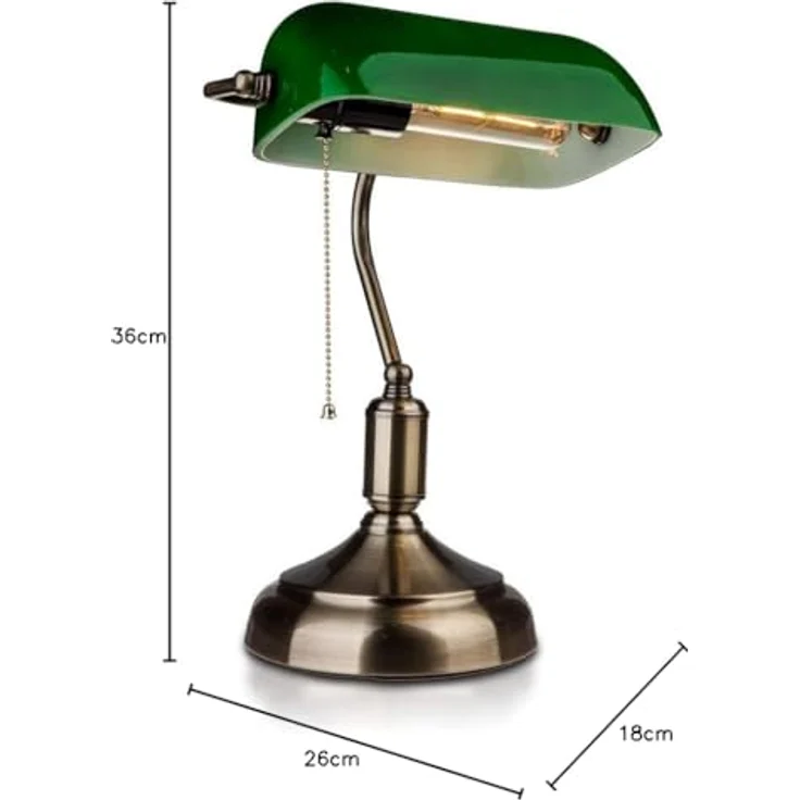 V-TAC Vintage LED Metall Tischlampe, E27 Fassung mit 90° schwenkbarem Glasdiffusor, grün – Bild 4