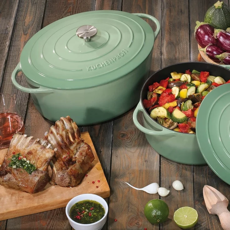 Bratentopf oval, 35 cm jade – Bild 3