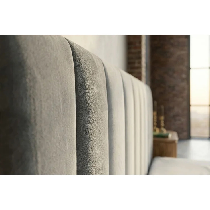 KAWOLA Bett CATTURA Polsterbett Velvet grau 200x200cm mit Lattenrost – Bild 6