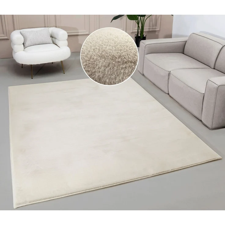OTTO home Fellteppich Balu, Kunstfellteppich, Modern, Langflor Teppich, rechteckig, Höhe: 20 mm, Kaninchenfell-Haptik, kuschelig, weich, Wohnzimmer, Schlafzimmer – Bild 5