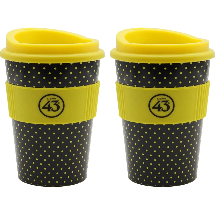 Licor 43 Kaffeebecher - 2er Set Trinkbecher Coffee to go mit Deckel Likör Liquor 43er – Bild 1