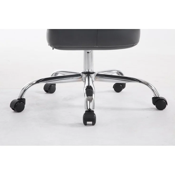 DELUKE® Bürostuhl MIAMI - 118x68x64, Grau Kunstleder Metall in Chromoptik Gestell ergonomische Bürostühle Homeoffice Stuhl mit Rollen – Bild 8