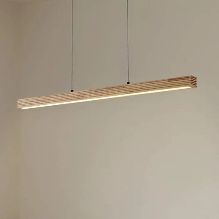Lucande LED Pendelleuchte Emara, dimmbar, aus Holz, 1-flammig, moderne Hängeleuchte für Esszimmer und Wohnzimmer – Bild 2