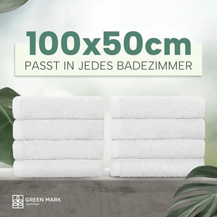 NatureMark 8er Spar-Pack Frottier Handtücher, Handtuch-Set, 50x100 cm, Weiß, 100% Baumwolle – Bild 4