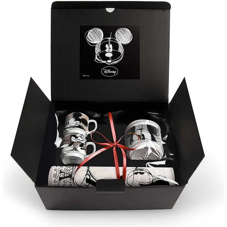 Disney Walt WMSET,28 KaffeeTasse, Modell Paris, Zuckerdose und Platzdeckchen, Porzellan, Mehrfarbig, 4 Einheiten
