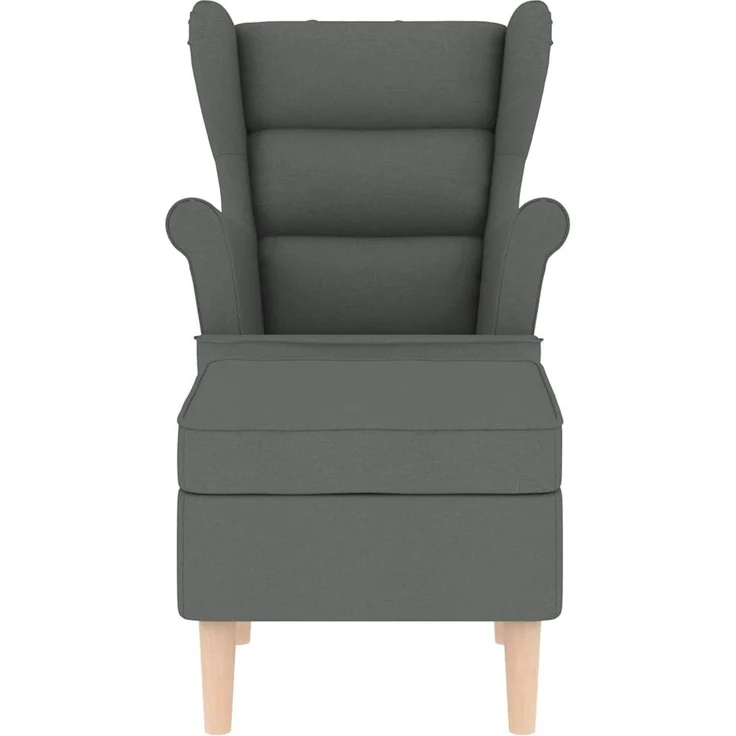 vidaXL Sessel mit Fußhocker Dunkelgrau Stoff 3307990 – Bild 3