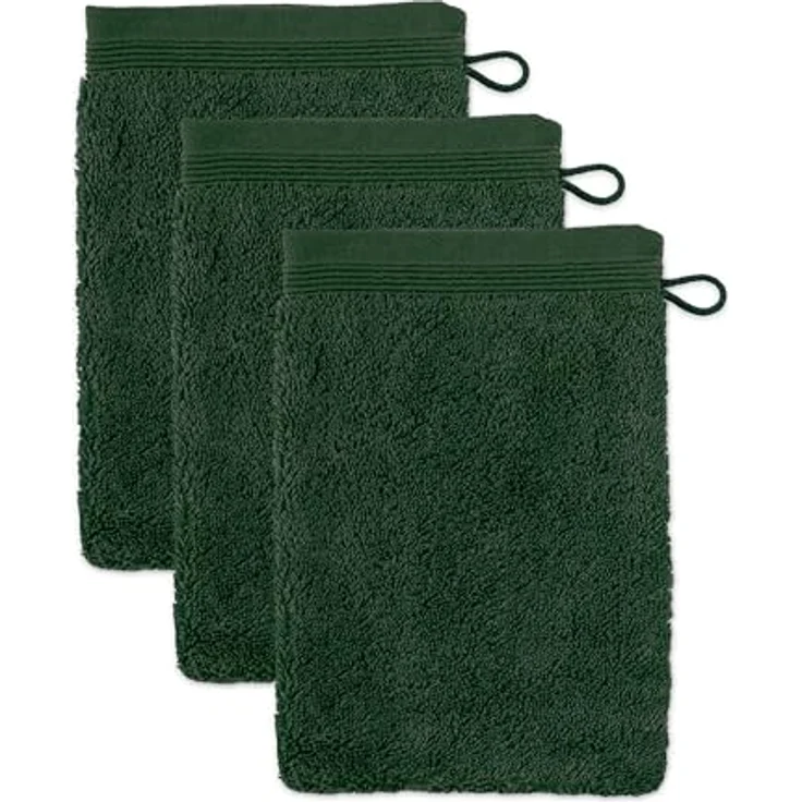 Möve Superwuschel Waschhandschuh 15x20 cm aus 100% Baumwolle, Cypress 3er Set – Bild 2