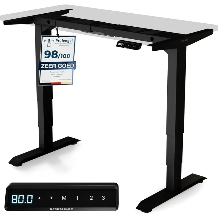 Desktronic Elektrisch Höhenverstellbarer Schreibtischgestell HomePro, Schwarz, mit Memory-Funktion, Anti-Kollisions Technologie, USB-A und USB-C-Ladeanschlüssen – Bild 1