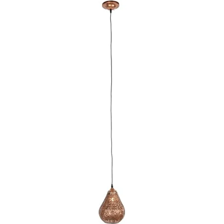 Qazqa Billa Pendelleuchte, Kupfer, dimmbar, E14-Fassung, 17.5cm, ideal als Wohnzimmerlampe – Bild 3