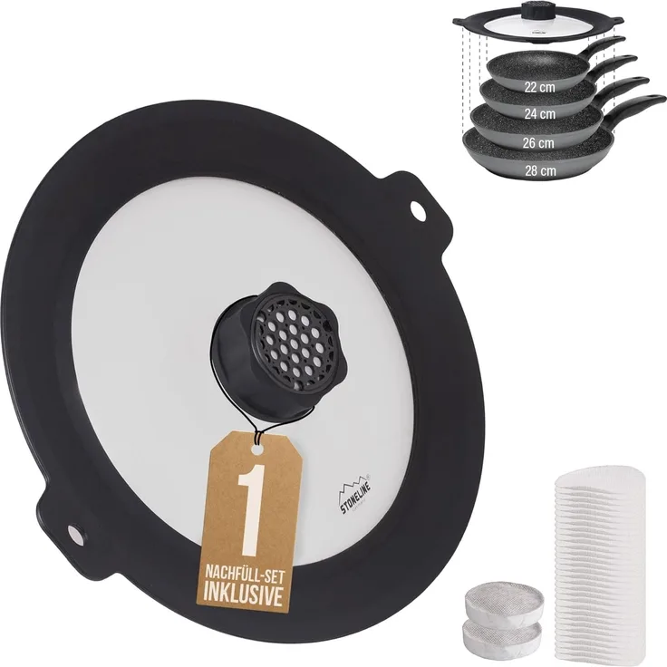STONELINE Deckel Multifunktionaler Aroma-Glas mit Silikonrand, (3-tlg)