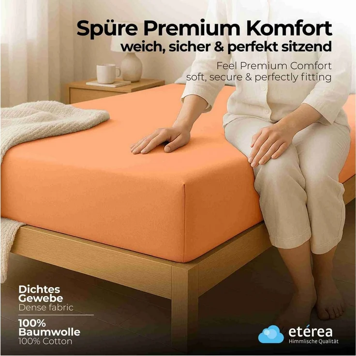 etérea Himmlische Qualität Spannbettlaken etérea Comfort Jersey Spannbettlaken, Jersey, Gummizug: rundum, (1 Stück) – Bild 2