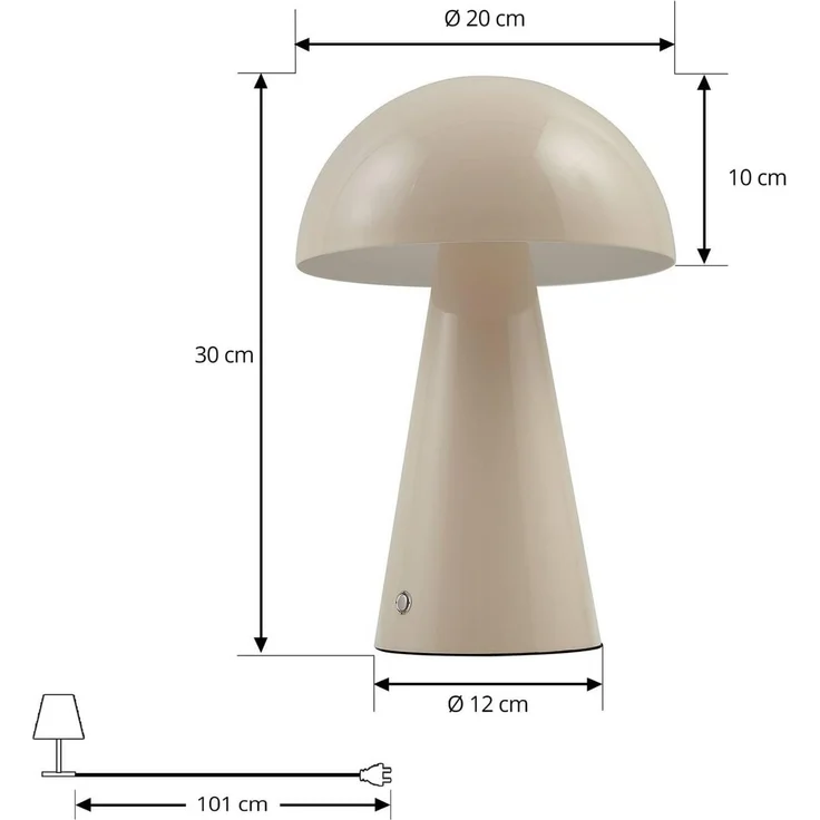 Lindby Tischleuchte Nevijo, Enthalten, 1 x 1,7 W LED, warmweiß – Bild 5