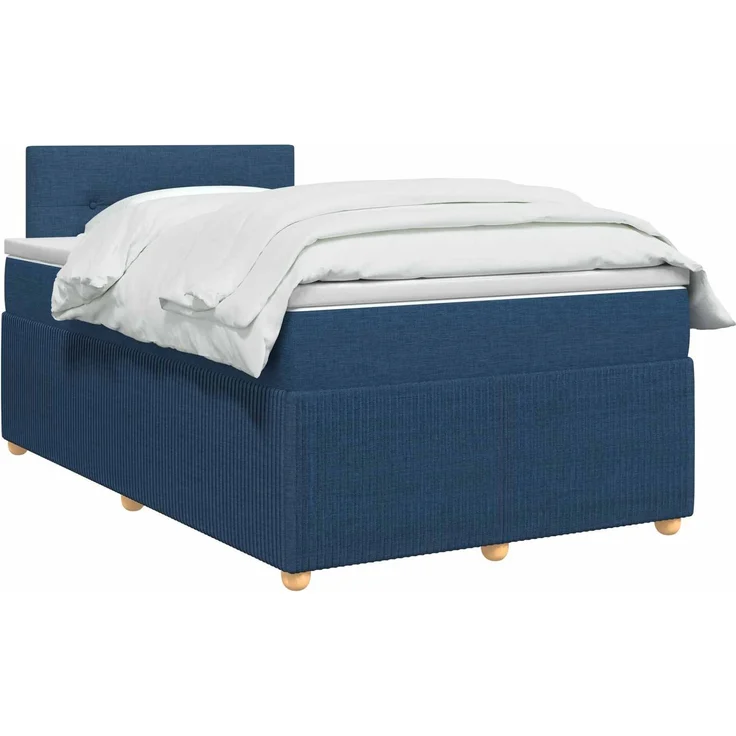 vidaXL Boxspringbett mit Matratze mit Kopfteil Blau 120 x 190 cm Stoff 3451425 – Bild 3