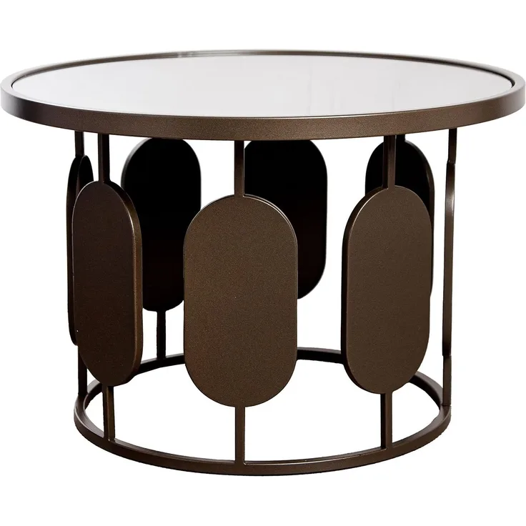 Casablanca Beistelltisch Zulu - Metall - anthrazitfarben - runde Form - Höhe 40cm x Ø 60cm - metallische Optik