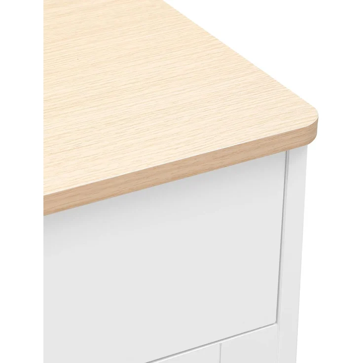 FurnitureR Moderne weiße Anrichte, Holzwerkstoff, Glasfenster, minimalistisch, vielseitige Lagerlösung, stilvolles Design für Wohnzimmer – Bild 10