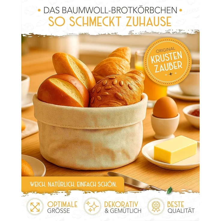 Krustenzauber Brotkasten Moderner Brotkorb & Brotkasten zur Brotaufbewahrung für frisches Brot – Bild 2