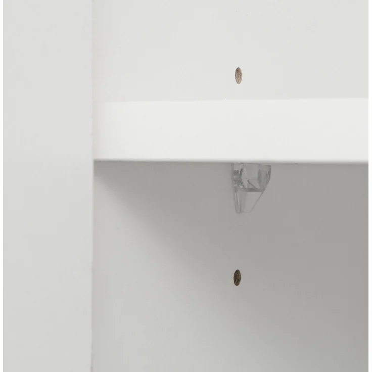 ZUBALIYA Hängeschrank (59,5 x 35 x 182 cm), 2 Türen, LED - Beleuchtung, Stauraum für Wohnbereich, Küche oder Bad entsprechend dem Aufstellort, Weiß – Bild 21
