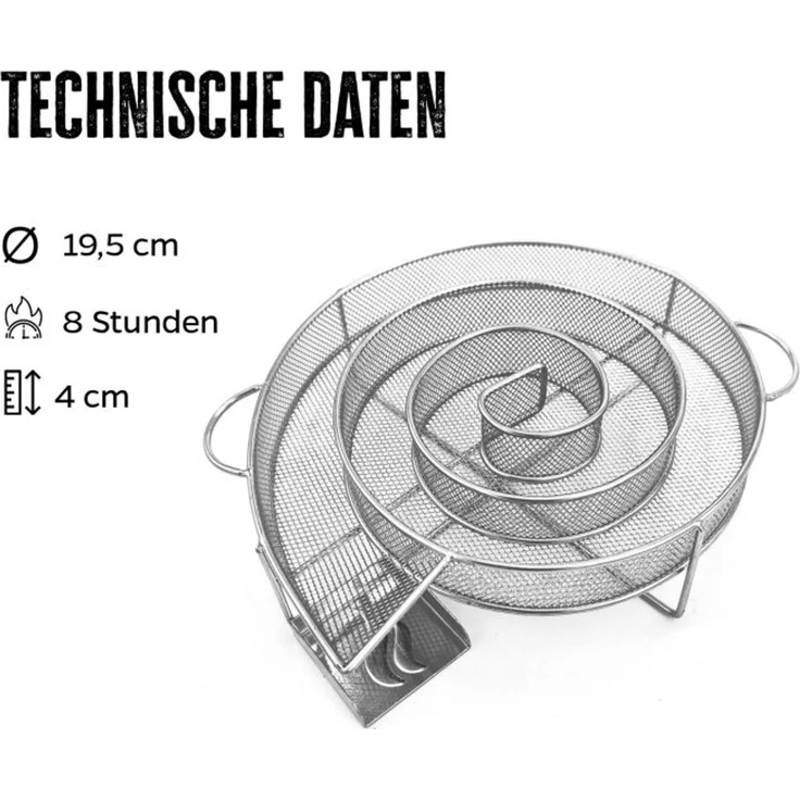 Grillfürst Kaltrauchgenerator / Räucherschnecke für Sparbrand 19,5 cm – Bild 2