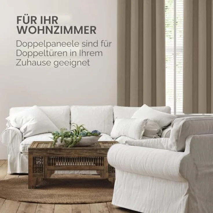 Deconovo Blickdichter Verdunkelungsvorhang UV-Schutz Thermovorhang Taupe | 1 Stück, H180 x B140 cm, Verdunkelungsgardinen, Thermovorhang, Hitzeschutz, Sichtschutz für Wohnzimmer und Schlafzimmer – Bild 5