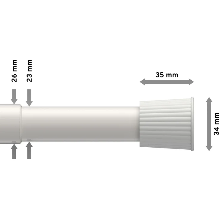 SPANNSTANGE/DUSCHVORHANGSTANGE Serrofix 125-220 cm, 26/23 mm Ø Weiß – Bild 2