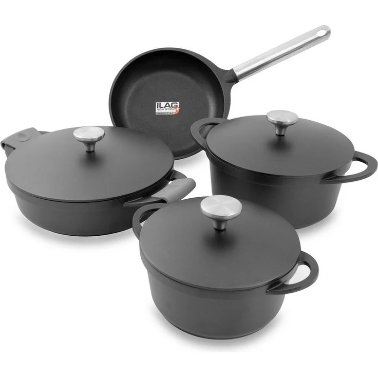 Kopf Topf-Set Atavola, Aluminiumguss (8-tlg), Antihaftbeschichtung, Induktion Kochtopf Set, inkl. Thermogrips – Bild 5
