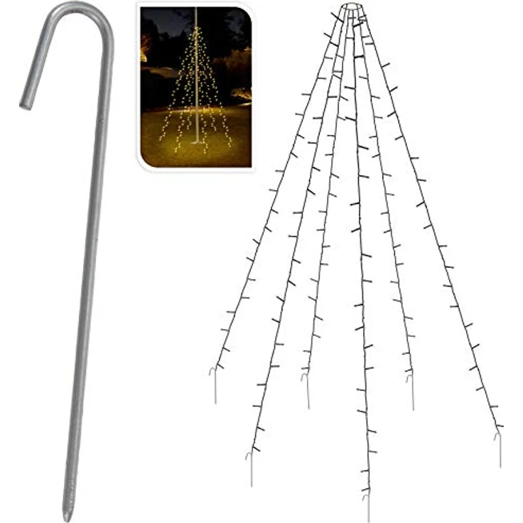 Spetebo LED-Lichternetz LED Fahnenmast Lichterkette 360 LED, 360-flammig, Weihnachtsbaum und Fahnenmast Beleuchtung – Bild 3