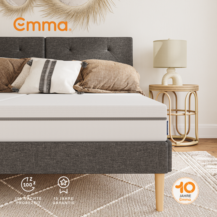 Emma 'One Hart' Viscoschaum-Matratze, 160x200 cm, 85 % Polyester / 15 % Polypropylen, Weiß – Bild 10
