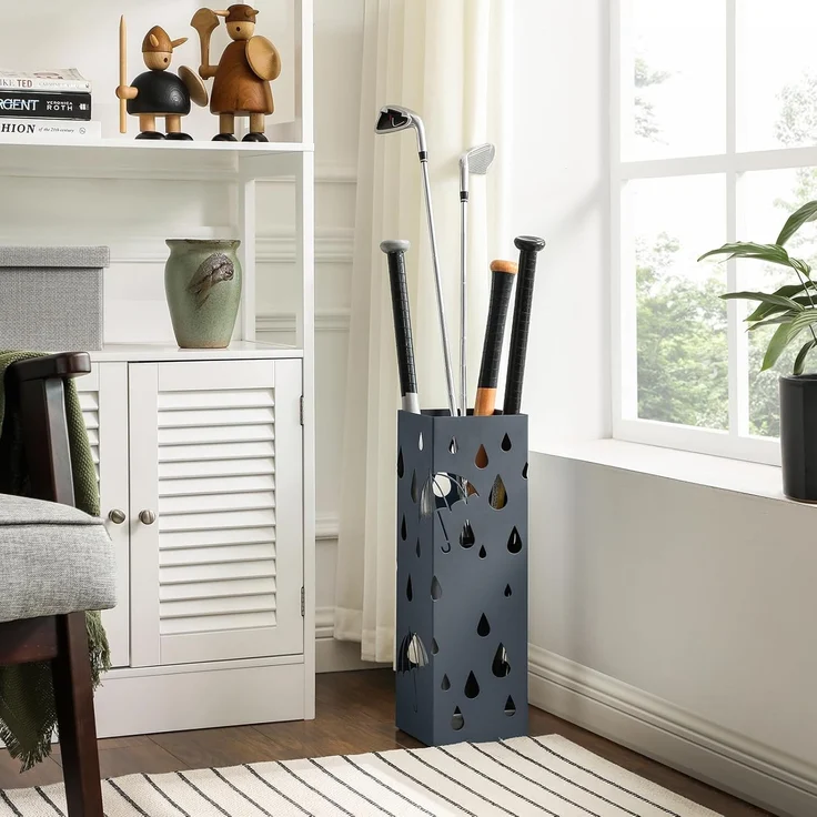 Songmics Regenschirmständer, Metall Anthrazit, 15,5 x 15,5 x 49 cm – Bild 4